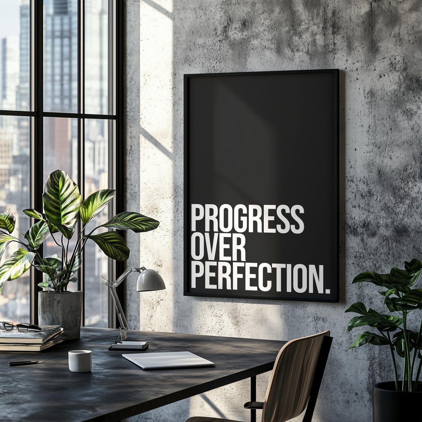 Progress Over Perfection | Motivational Poster, Wall Art, Discipline, Home Office, Gym Poster, Inspirational, Office Art, Success Quote