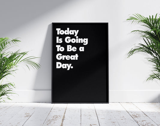 Great Day! | Retro Poster, Minimalist, Wall Decor, Motivational poster, Inspirational Wall art, Motivation, Office Poster, Home Décor