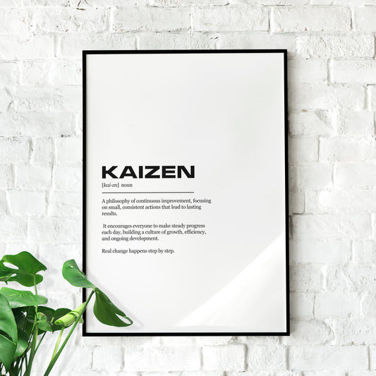 Kaizen Definition Inspirational Office Poster Wall Art Print | Inspirational Quotes | Motivational Prints | Motivational Wall Decor