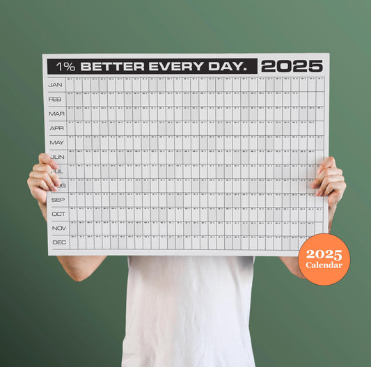 1 Percent Better Every Day | 2025 Block Year Planner | 2025 Wall Calendar | Monthly Planner | 2025 Year Planner | Horizontal A1 | Office