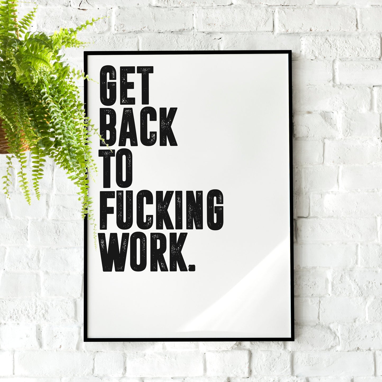 Get Back to Work | Motivational Poster, Wall Art Quote, Minimalist, Home Office, Gym Poster, Home Décor, Rogan, Jocko, Funny Office Poster