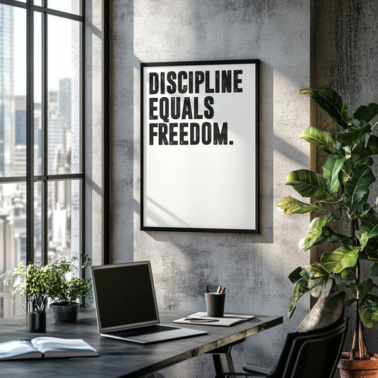 Jocko Willink Discipline Equals Freedom | Motivational Wall Art, Poster Quote, Minimalist, Home Office Print Inspirational Quotes Home Décor