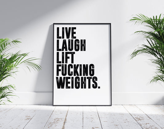 Live Laugh Lift | Home Gym Decor, Gym wall art, Gym Poster, Motivational Wall Art, Workout Poster, Home Décor, Jocko Willink, Funny Poster