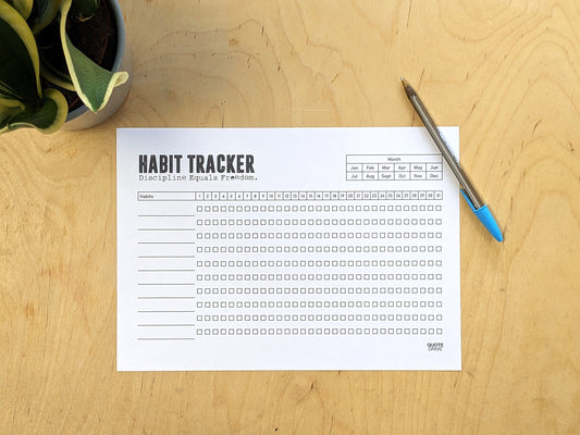 Monthly Habit Tracker Printable Landscape, Habit Tracker Template, Routine Tracker, 30 Day Habit Challenge, A4 /A3/Letter, Instant Download