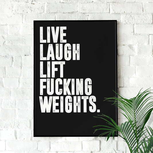 Live Laugh Lift | Home Gym Decor, Gym wall art, Gym Poster, Motivational Wall Art, Workout Poster, Home Décor, Jocko Willink, Funny Poster