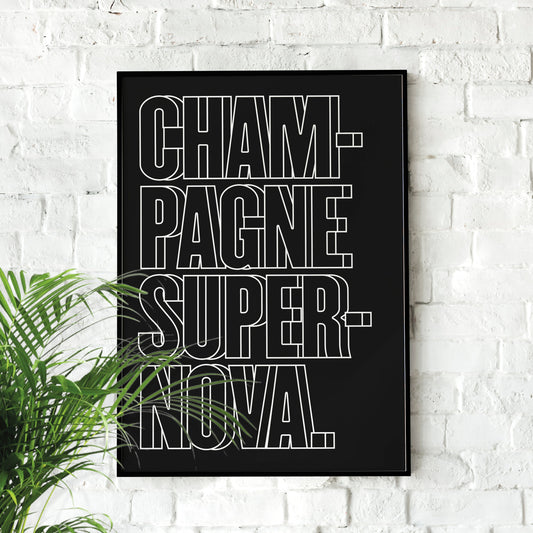 Oasis Champagne Supernova | Lyric art, Minimalist, Wall Decor, Music poster, Oasis Wall art, lyric poster, Office Poster, Home Décor