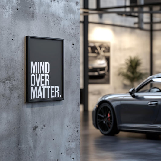 Mind Over Matter | Motivational Poster, Wall Art, Discipline, Home Office, Gym Poster, Inspirational, Office Art, Success Quote