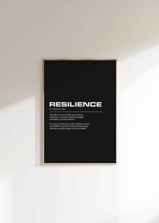 Resilience Definition Inspirational Office Poster Wall Art Print | Inspirational Quotes | Motivational Prints | Motivational Wall Decor