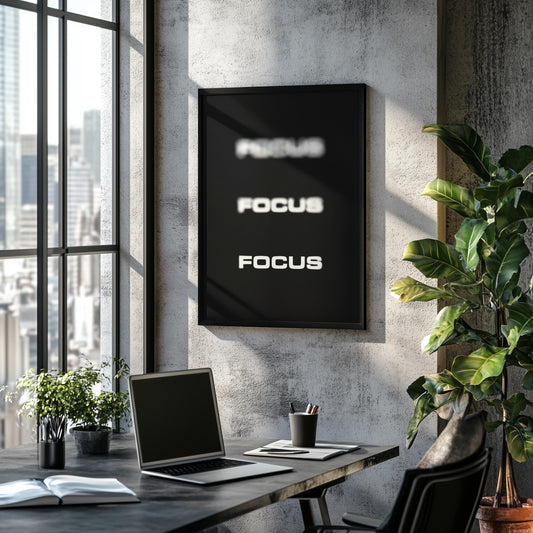 Focus | Motivational Poster, Wall Art, Minimalist, Home Office, Gym Poster, Home Décor, Office Art, Inspirational Poster, Motivational Print