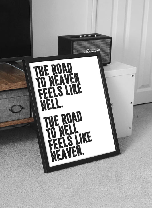 Road to Heaven | Motivational Poster, Wall Art, Discipline, Home Office, Gym Poster, Inspirational, Office Art, Success Quote