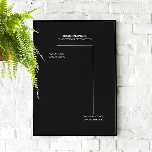 Discipline is Choosing Between | Motivational Poster, Wall Art, Minimalist, Home Office, Gym Poster, Home Décor, Office Art, Jocko Willink