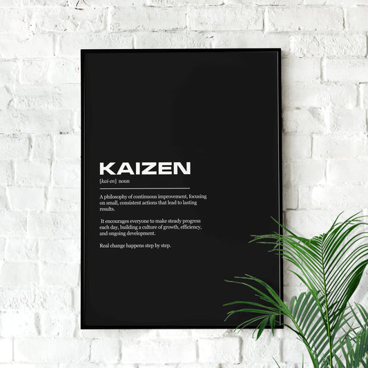 Kaizen Definition Inspirational Office Poster Wall Art Print | Inspirational Quotes | Motivational Prints | Motivational Wall Decor