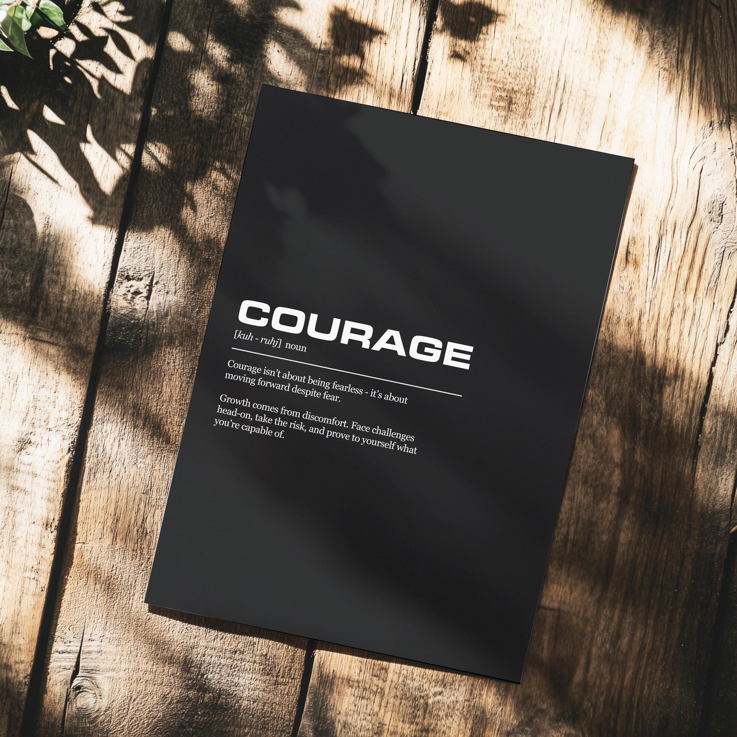 Courage Definition Inspirational Office Poster Wall Art Print | Inspirational Quotes | Motivational Prints | Motivational Wall Decor