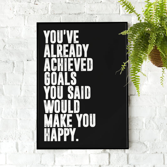 Alex Hormozi - You've Already Achieved Goals Quote | Motivational Poster, Wall Art, Minimalist, Home Office, Gym Poster, Joe Rogan, Quote