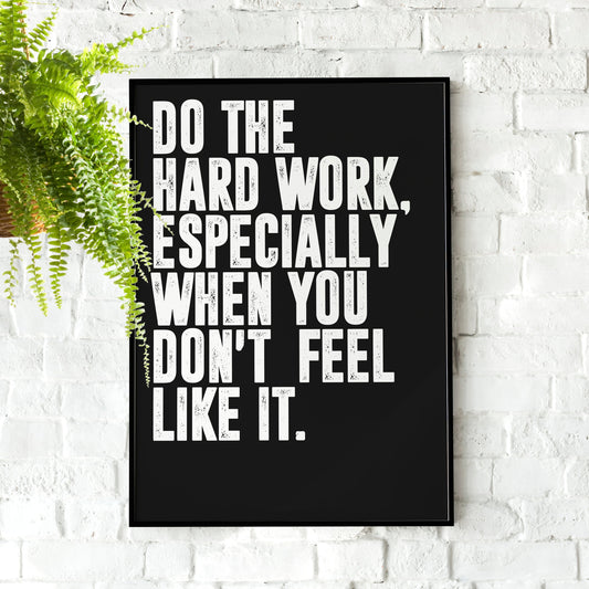 Hamza | Do the Hard Work | Motivational Poster, Wall Art Quote, Minimalist, Home Office, Gym Poster, Home Décor, Joe Rogan