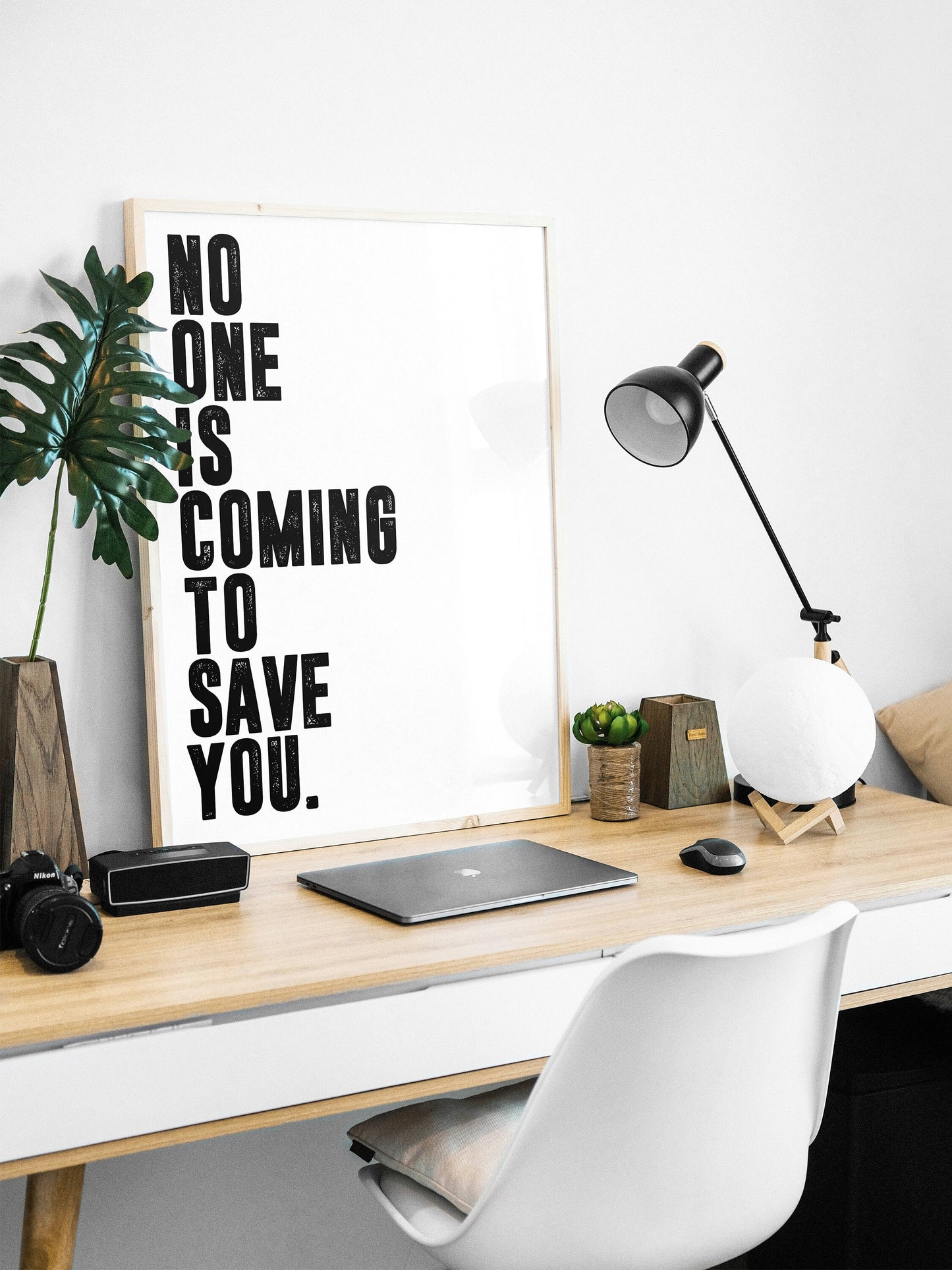 No One is Coming To Save You | Motivational Poster, Wall Art Quote, Minimalist, Home Office, Gym Poster, Home Décor, Rogan, Jocko