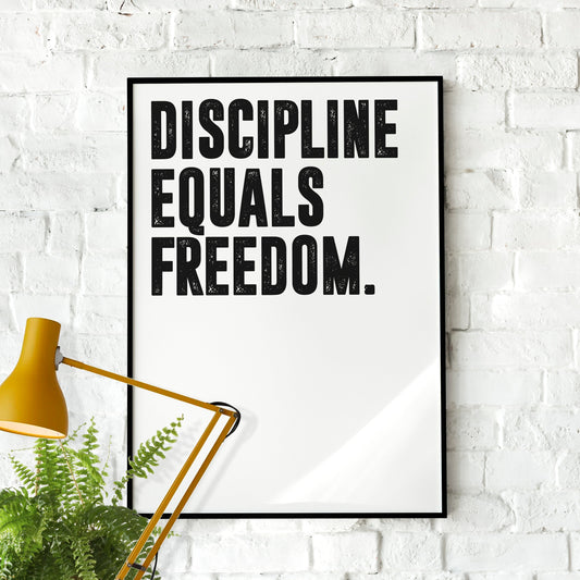 Jocko Willink Discipline Equals Freedom | Motivational Poster, Wall Art Quote, Minimalist, Home Office Print Inspirational Quotes Home Décor